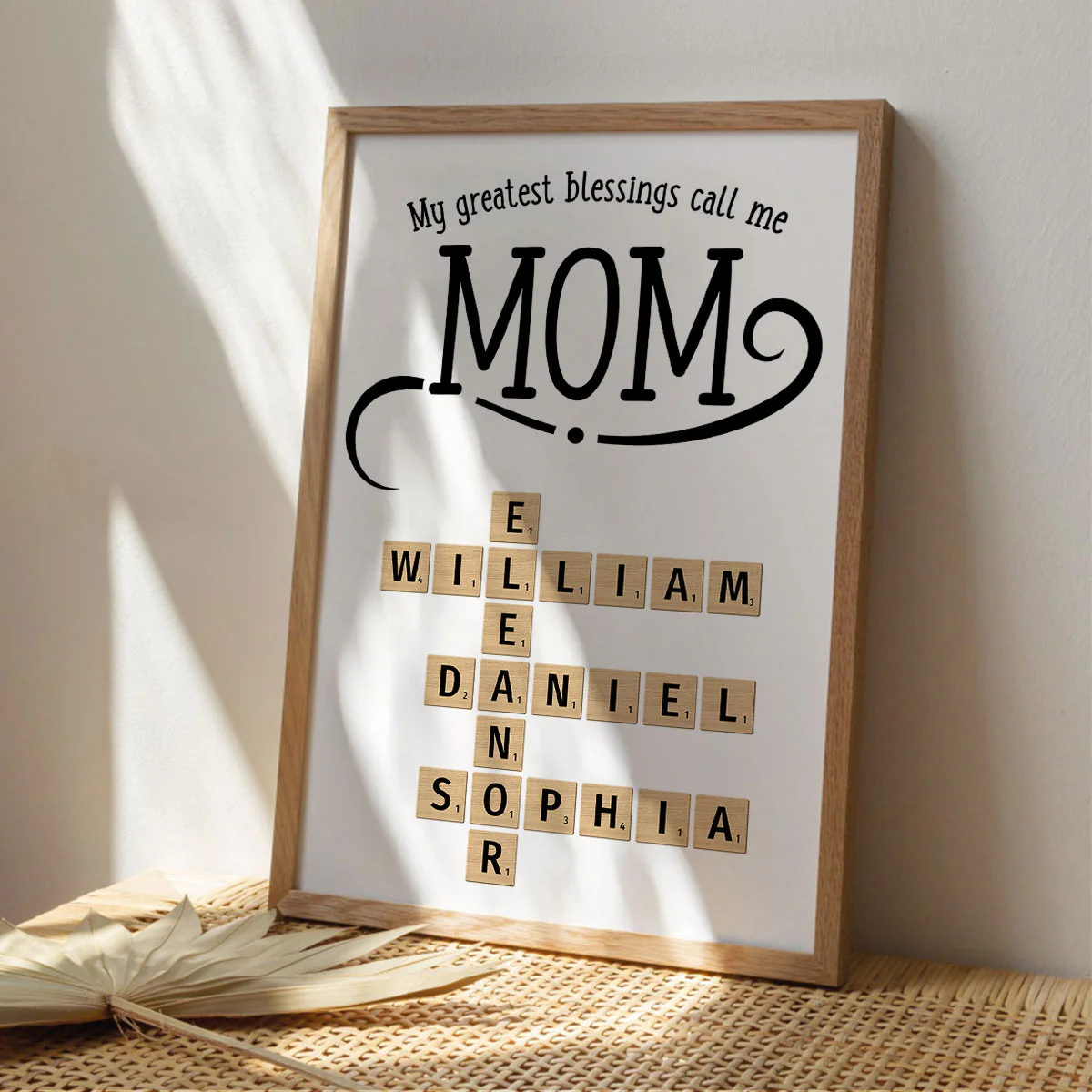 My Greatest Blessings Call Me Mom Grandma Personalized Poster, Crossword Puzzle Art, Gift for Mom Grandma - Image 5