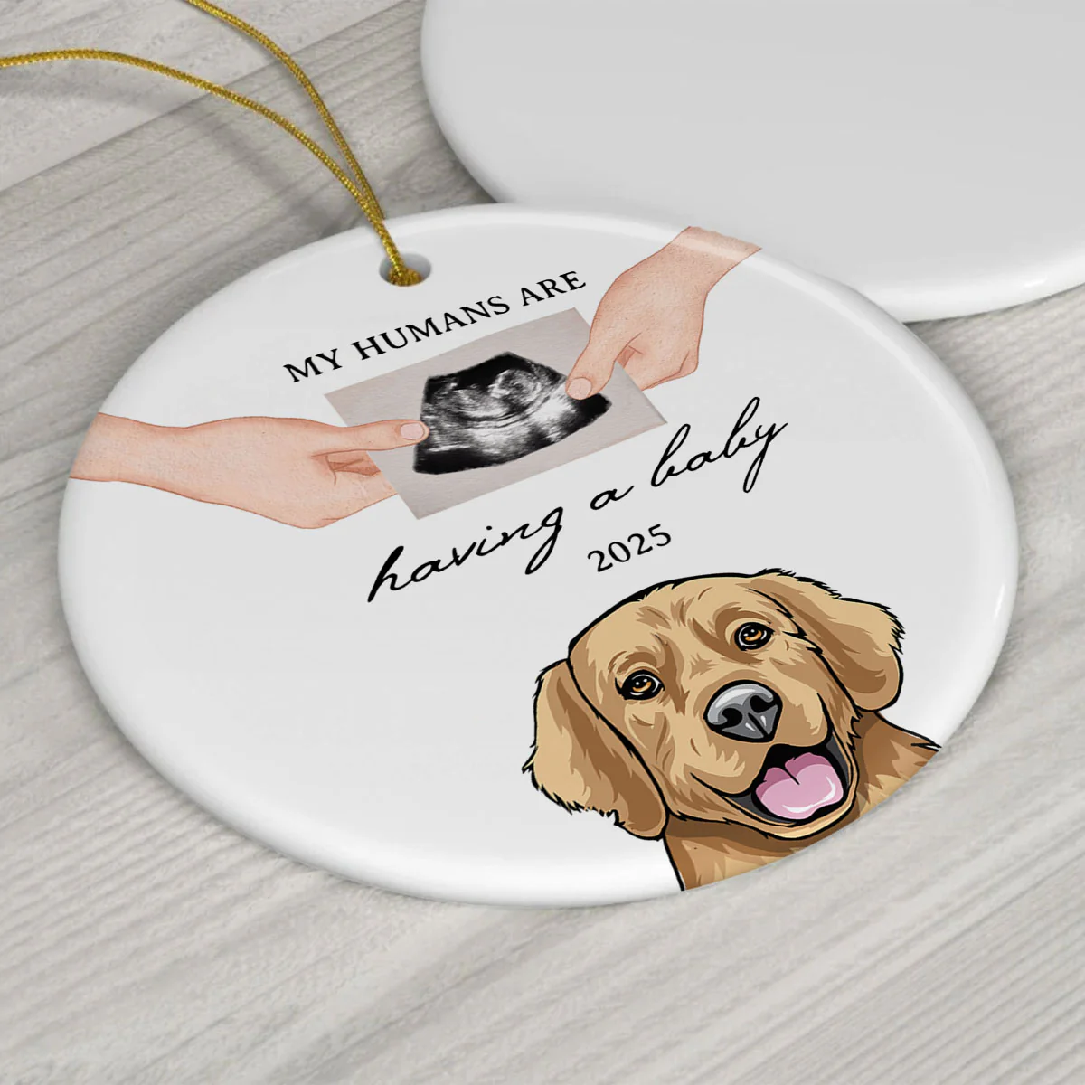 My Human Having A Baby, Personalized Pregnancy Announcement Ornament with Dogs Cats, Expecting Family Christmas Keepsake, Custom Gift - Image 8