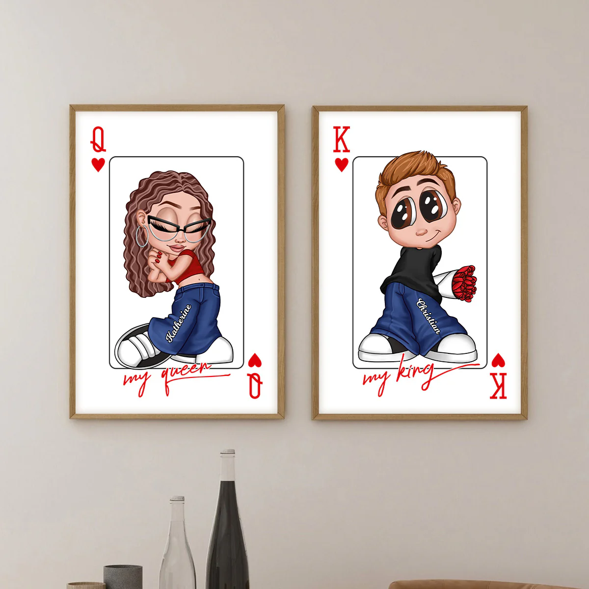 My King My Queen Y2K Couple - Personalized Poster - Valentine's Day Gift, Anniversary Gift For Him, For Her [Sold Individually] - Image 2