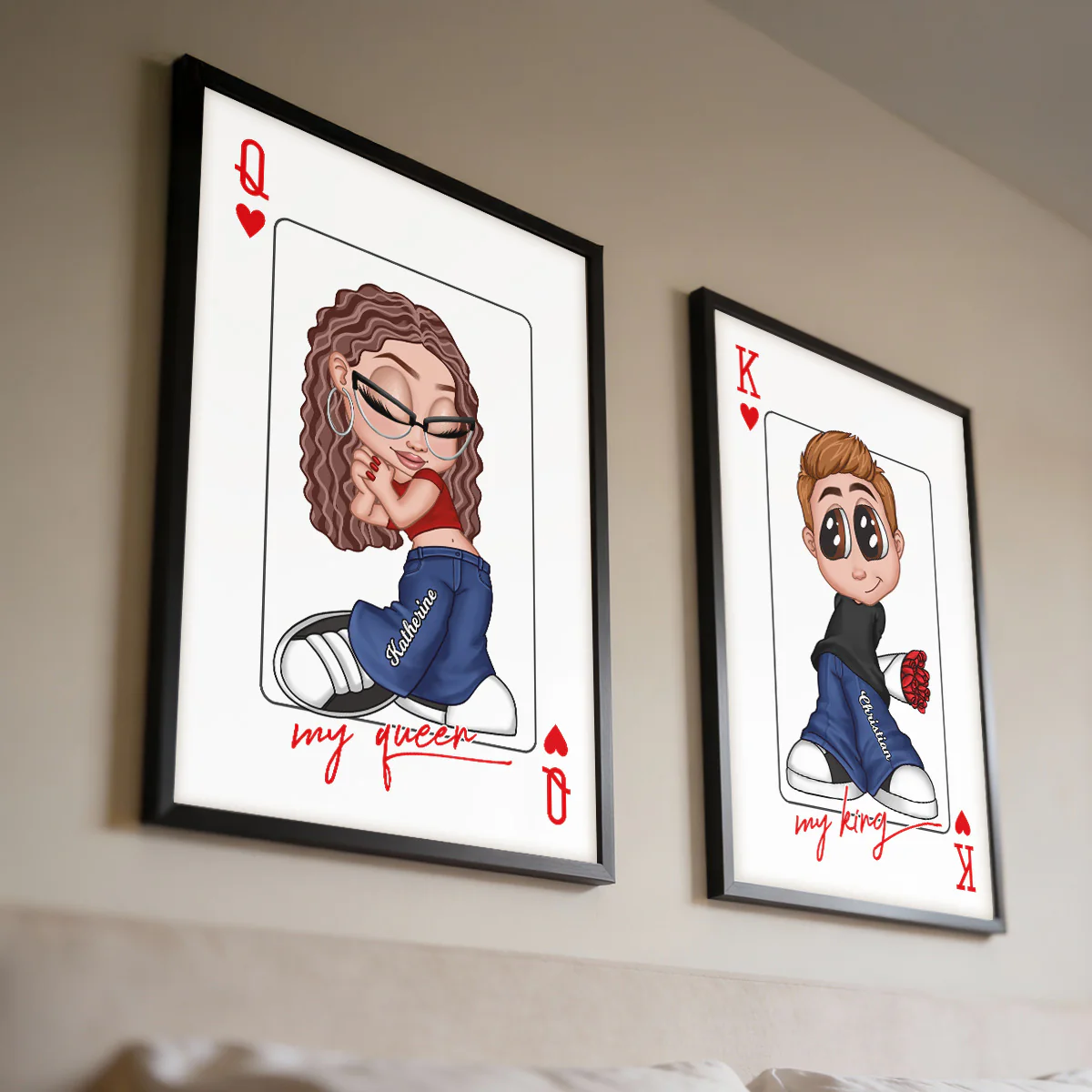 My King My Queen Y2K Couple - Personalized Poster - Valentine's Day Gift, Anniversary Gift For Him, For Her [Sold Individually] - Image 3