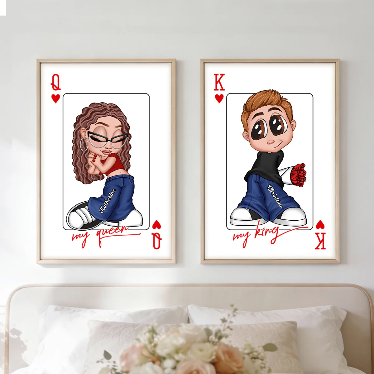 My King My Queen Y2K Couple - Personalized Poster - Valentine's Day Gift, Anniversary Gift For Him, For Her [Sold Individually] - Image 4