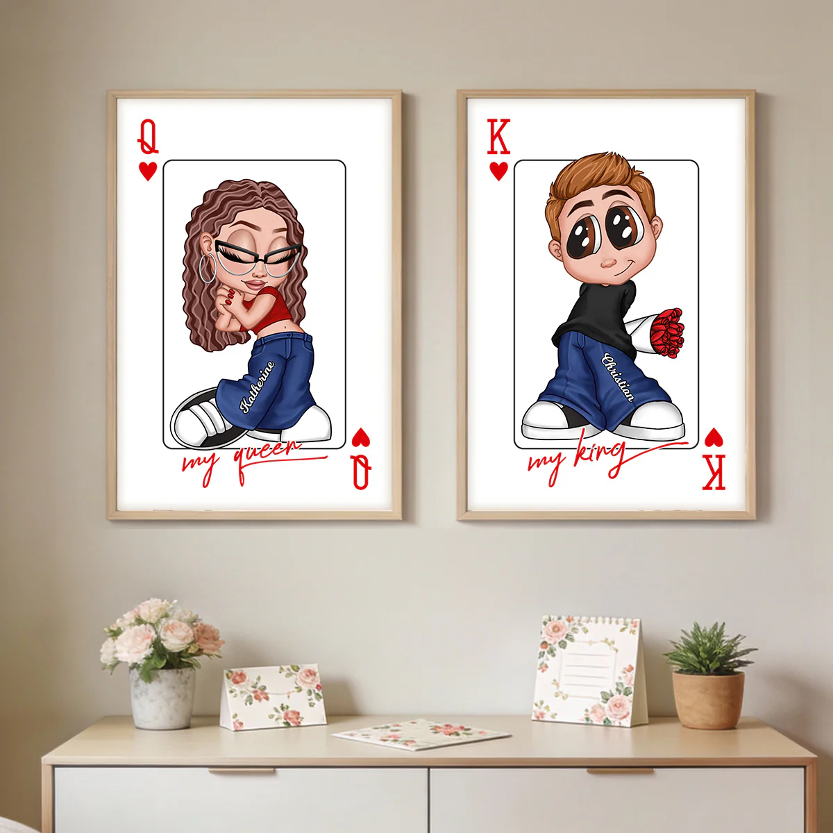 My King My Queen Y2K Couple - Personalized Poster - Valentine's Day Gift, Anniversary Gift For Him, For Her [Sold Individually] - Image 5
