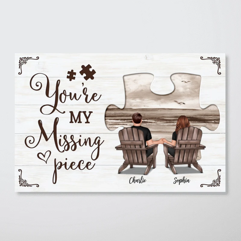 My Missing Piece Couple Beach Landscape Personalized Poster, Gift For Couples, For Him, For Her - Image 12
