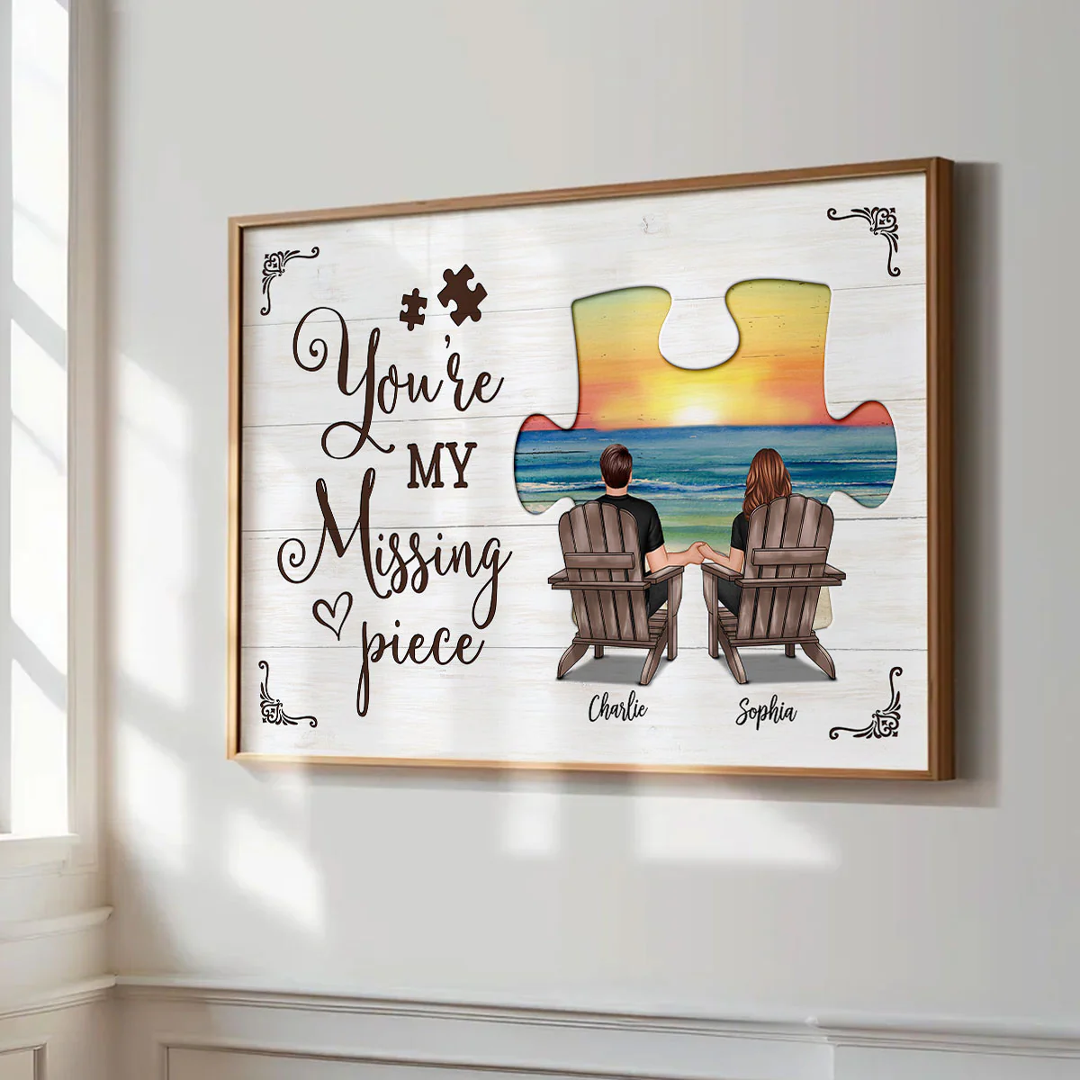 My Missing Piece Couple Beach Landscape Personalized Poster, Gift For Couples, For Him, For Her - Image 7