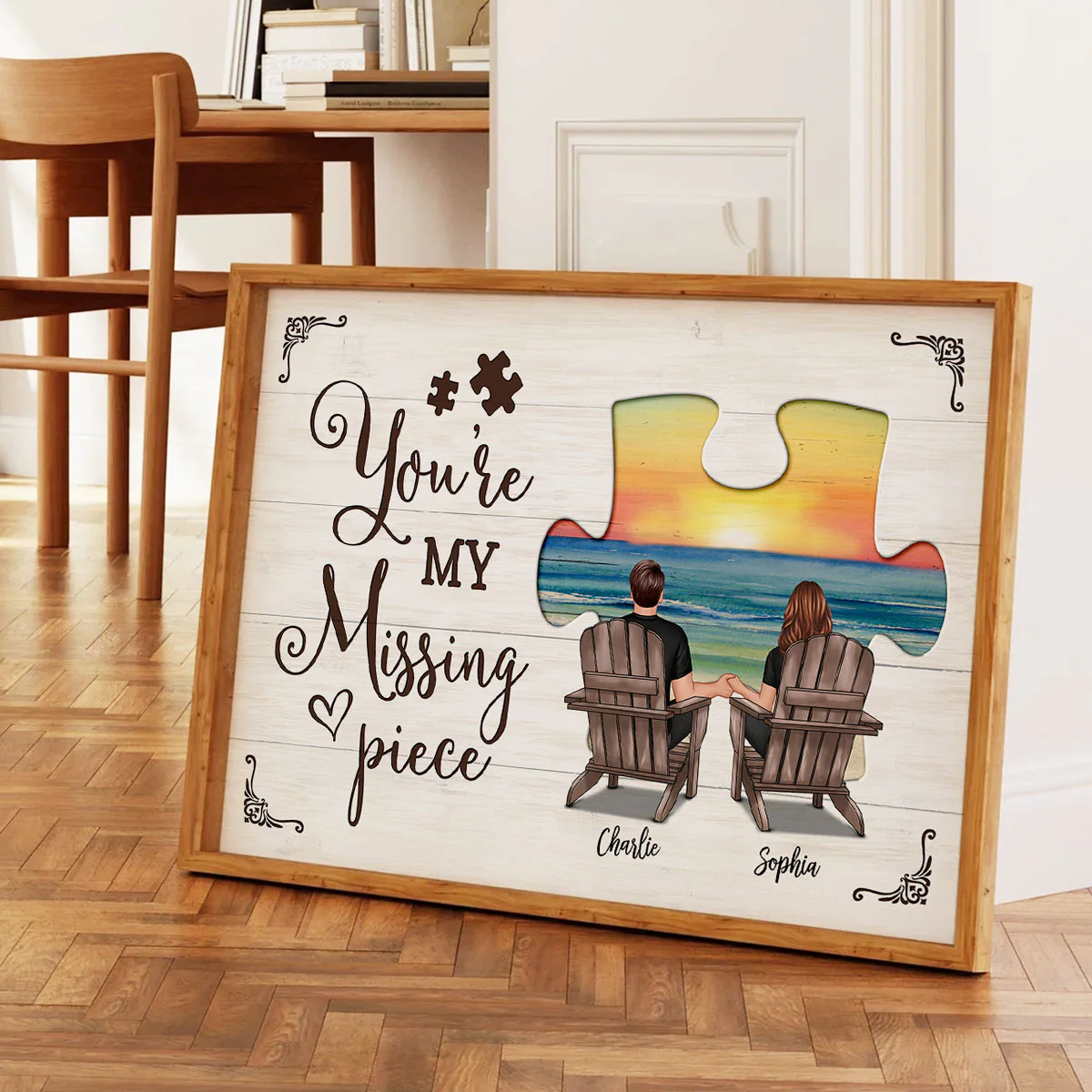 My Missing Piece Couple Beach Landscape Personalized Poster, Gift For Couples, For Him, For Her - Image 9