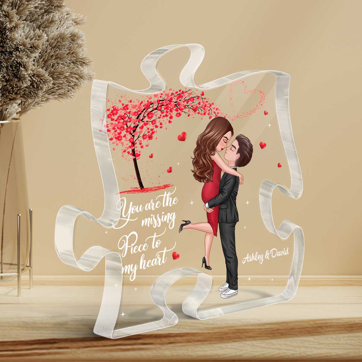 My Missing Piece Couple Personalized Acrylic Puzzle Plaque - Image 3