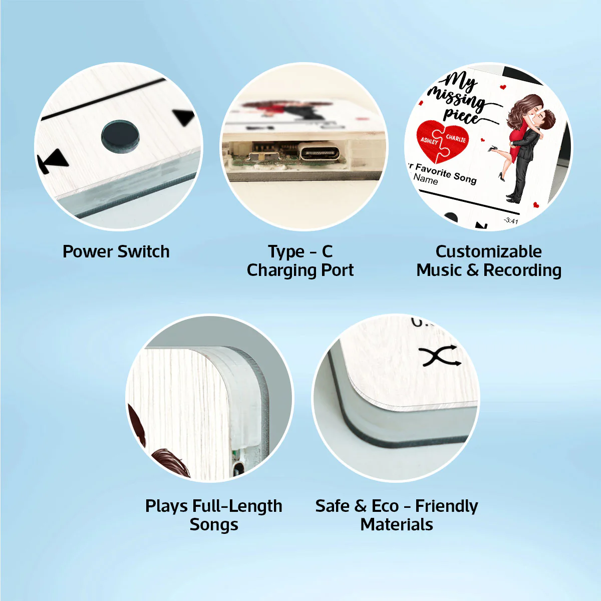 My Missing Piece Gift For Her Gift For Him Couple Kissing Favorite Song Personalized Music Fridge Magnet - Image 10