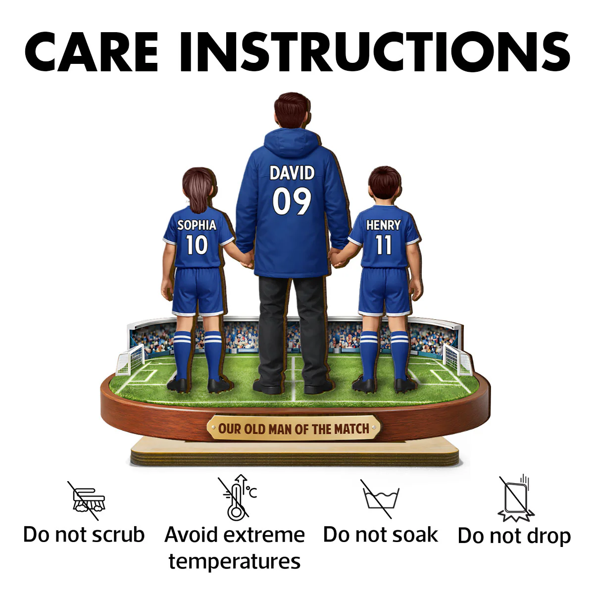 My Old Man Of The Match - Personalised 2-Layered Wooden Plaque - UK Gift For Football Dad - Image 7