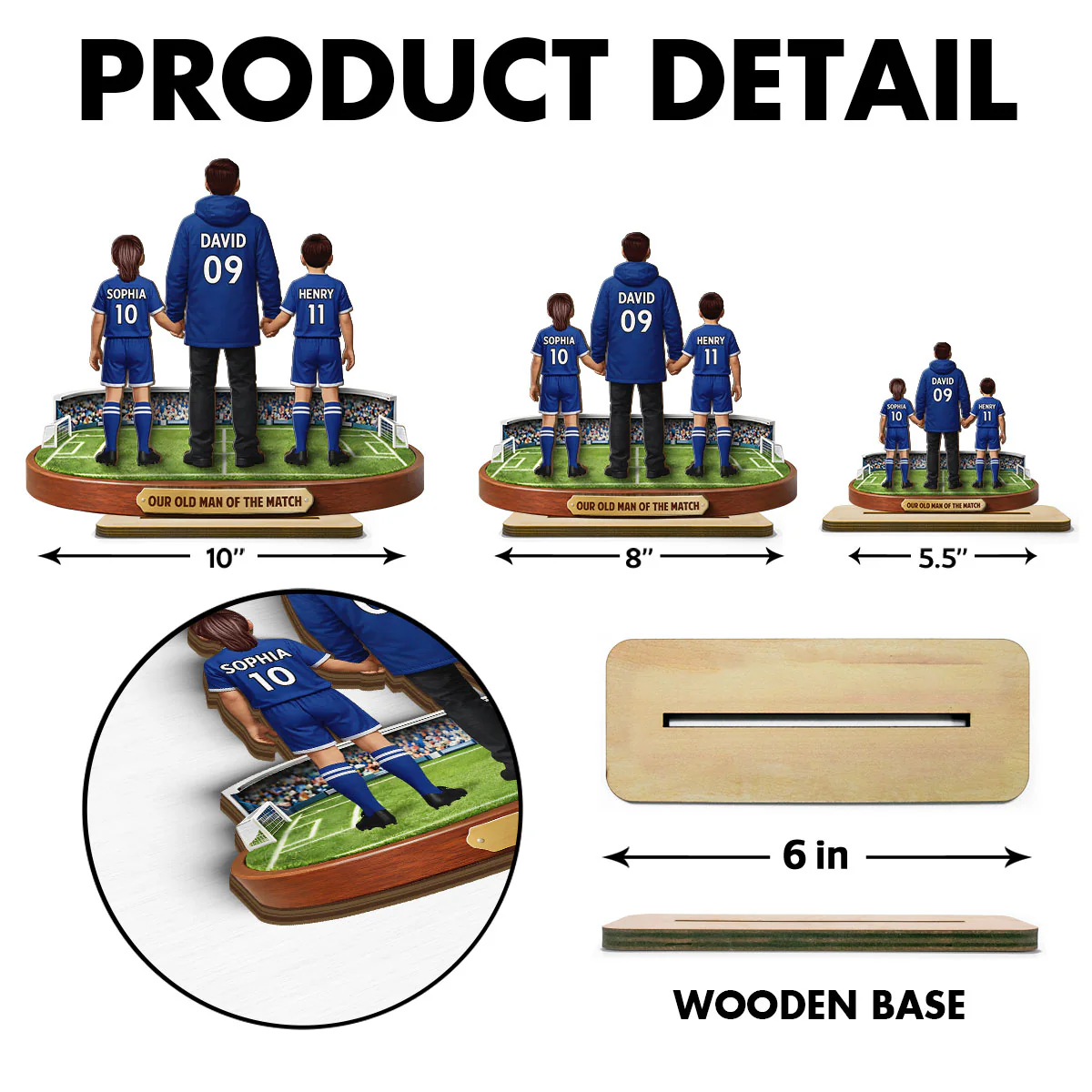 My Old Man Of The Match - Personalised 2-Layered Wooden Plaque - UK Gift For Football Dad - Image 8