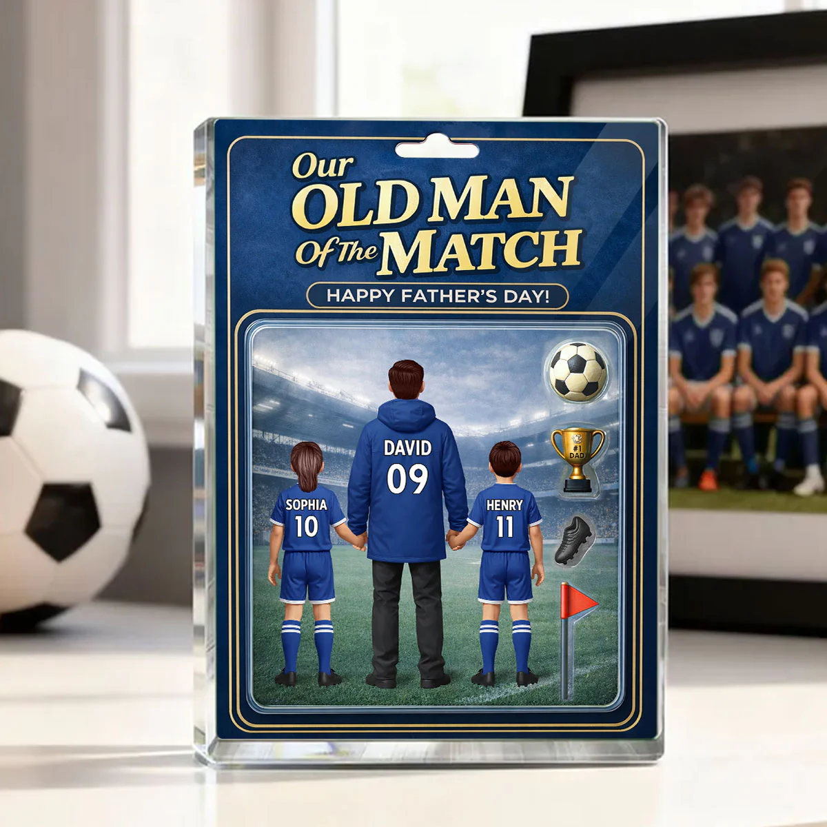 My Old Man Of The Match - Personalised Acrylic Block Plaque - UK Gift For Football Dad - Image 4
