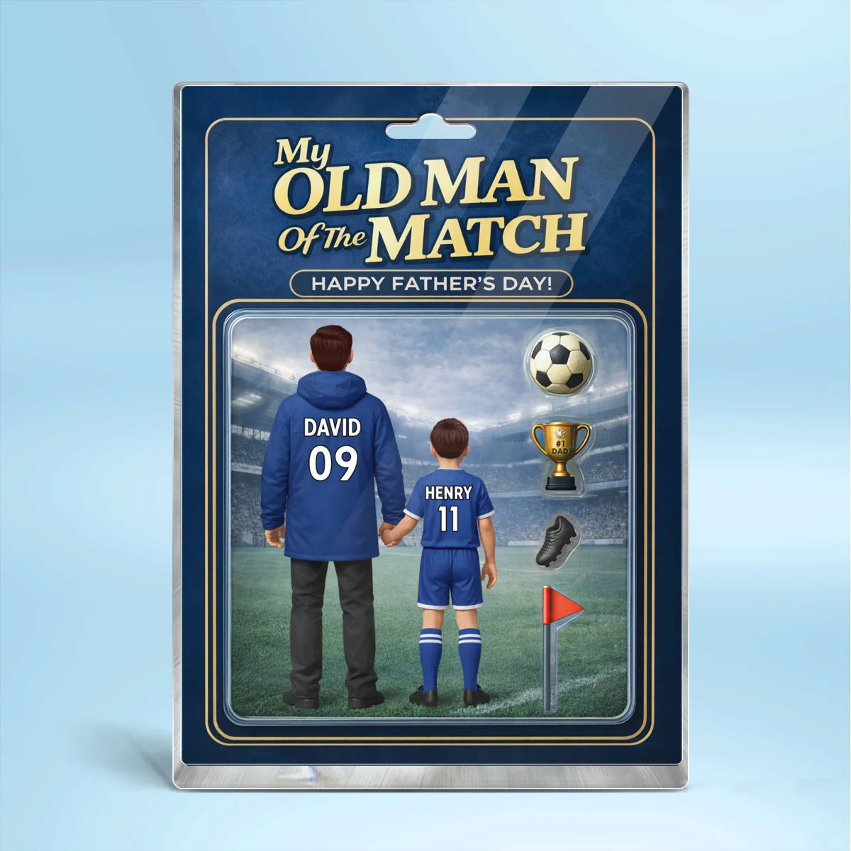 My Old Man Of The Match - Personalised Acrylic Block Plaque - UK Gift For Football Dad - Image 9