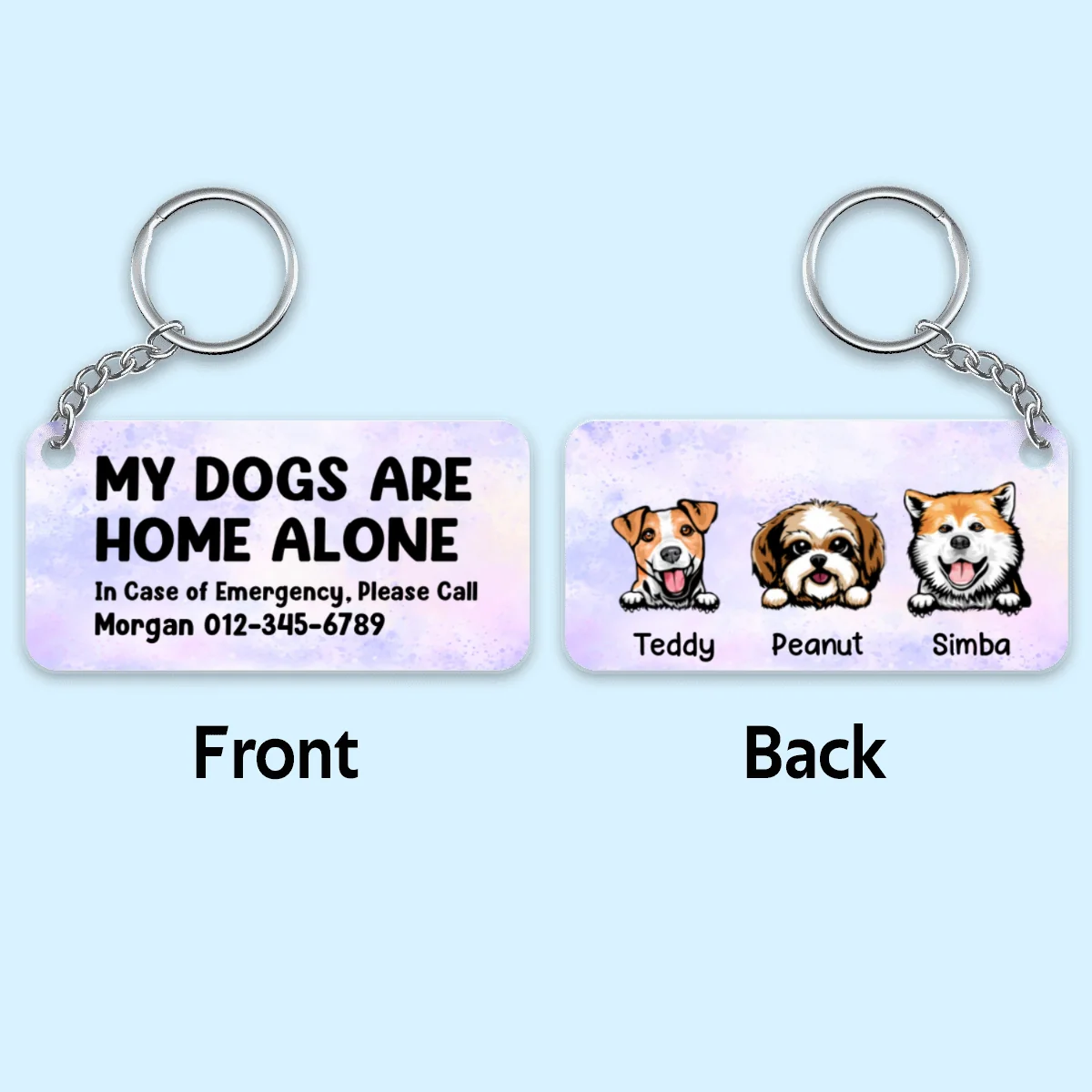 My Pets Home Alone Peeking Dog Cat Gift For Pet Lover Personalized Acrylic Keychain - Image 4
