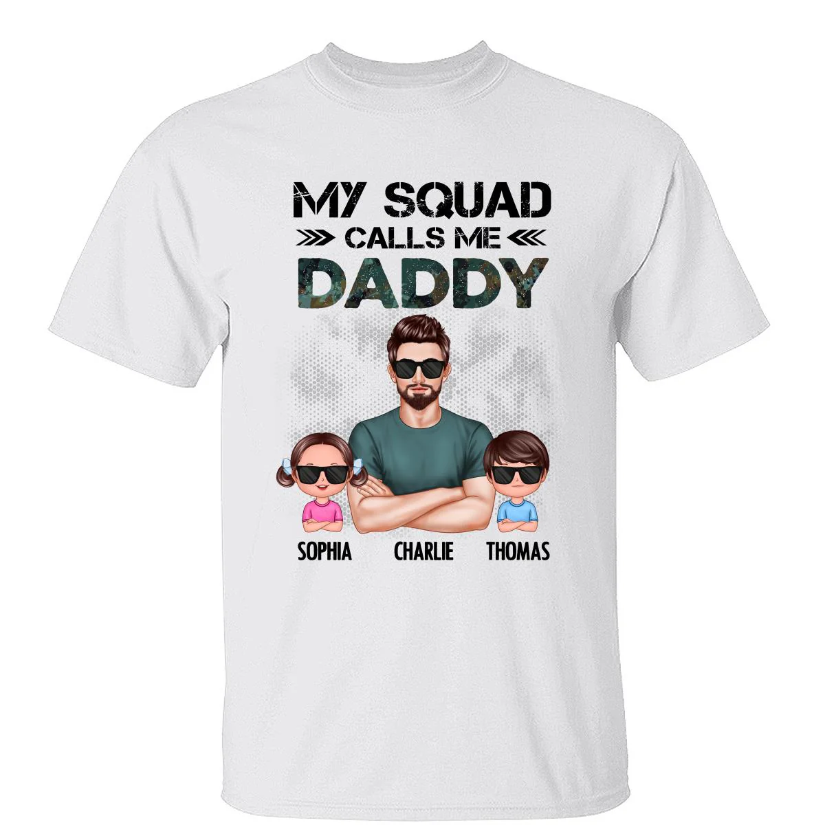 My Squad Calls Me Dad Grandpa Cool Man & Doll Kids Personalized Shirt