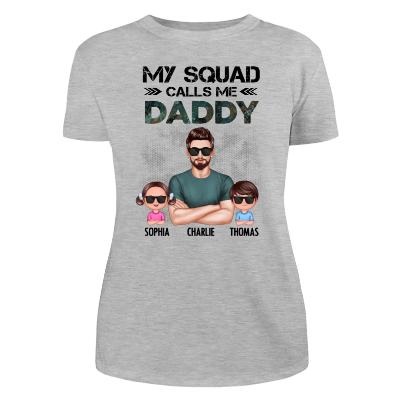 My Squad Calls Me Dad Grandpa Cool Man & Doll Kids Personalized Shirt - Image 10
