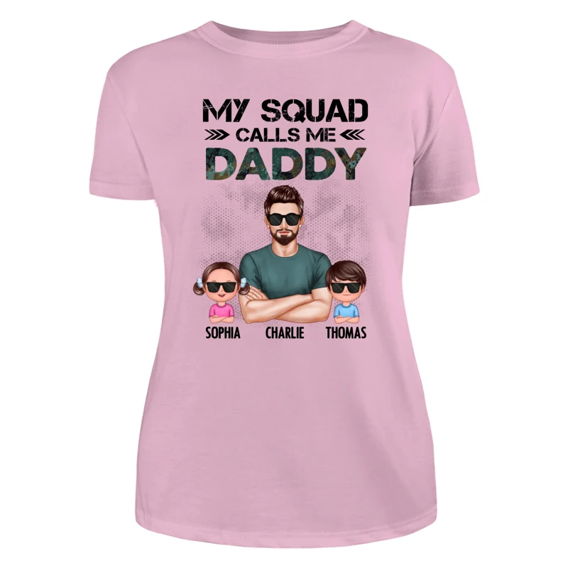 My Squad Calls Me Dad Grandpa Cool Man & Doll Kids Personalized Shirt - Image 11