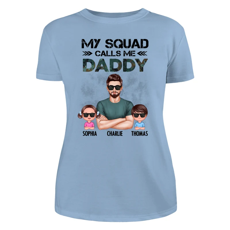 My Squad Calls Me Dad Grandpa Cool Man & Doll Kids Personalized Shirt - Image 12