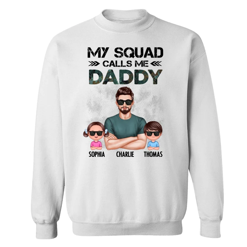 My Squad Calls Me Dad Grandpa Cool Man & Doll Kids Personalized Shirt - Image 17