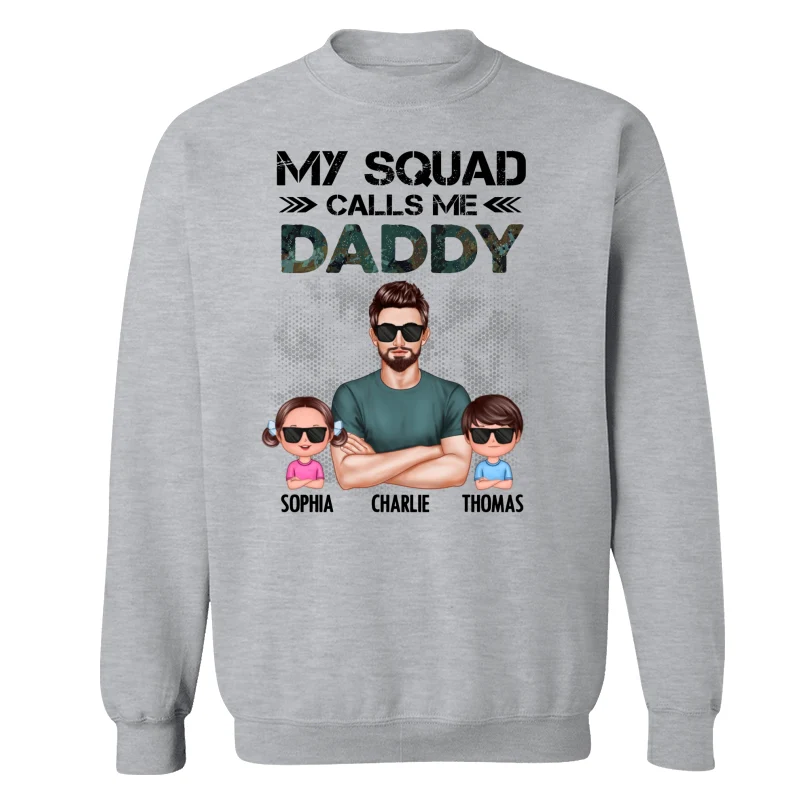 My Squad Calls Me Dad Grandpa Cool Man & Doll Kids Personalized Shirt - Image 18