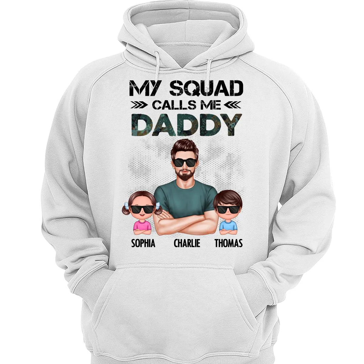 My Squad Calls Me Dad Grandpa Cool Man & Doll Kids Personalized Shirt - Image 3