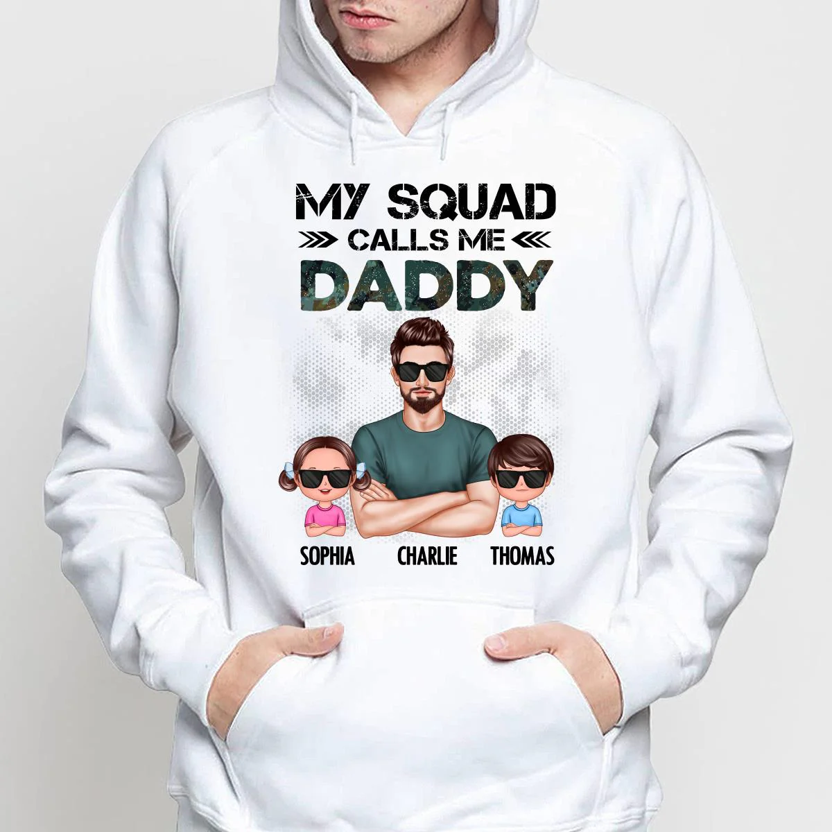 My Squad Calls Me Dad Grandpa Cool Man & Doll Kids Personalized Shirt - Image 4