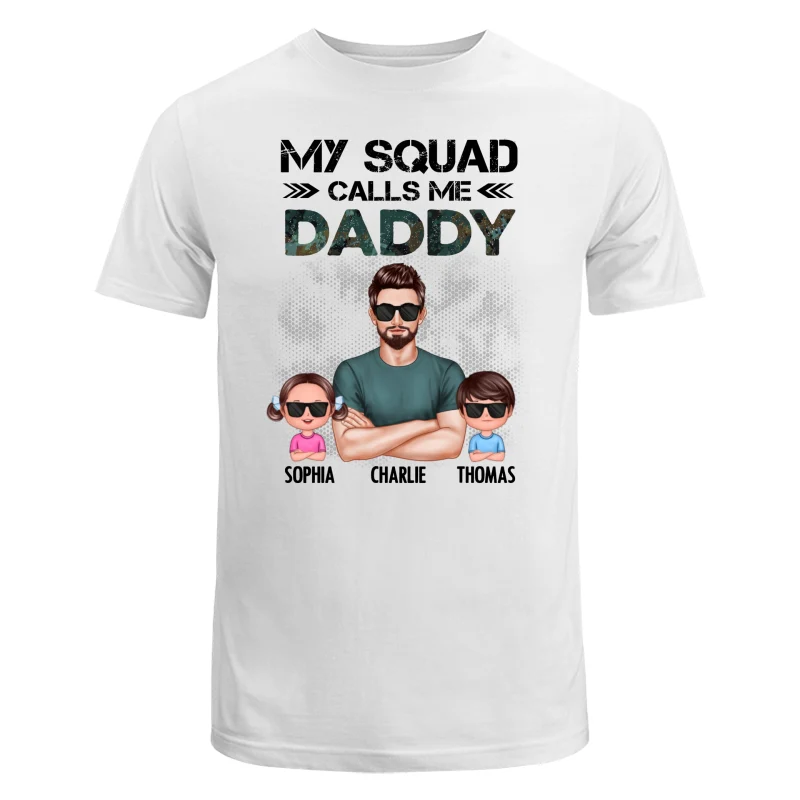 My Squad Calls Me Dad Grandpa Cool Man & Doll Kids Personalized Shirt - Image 5