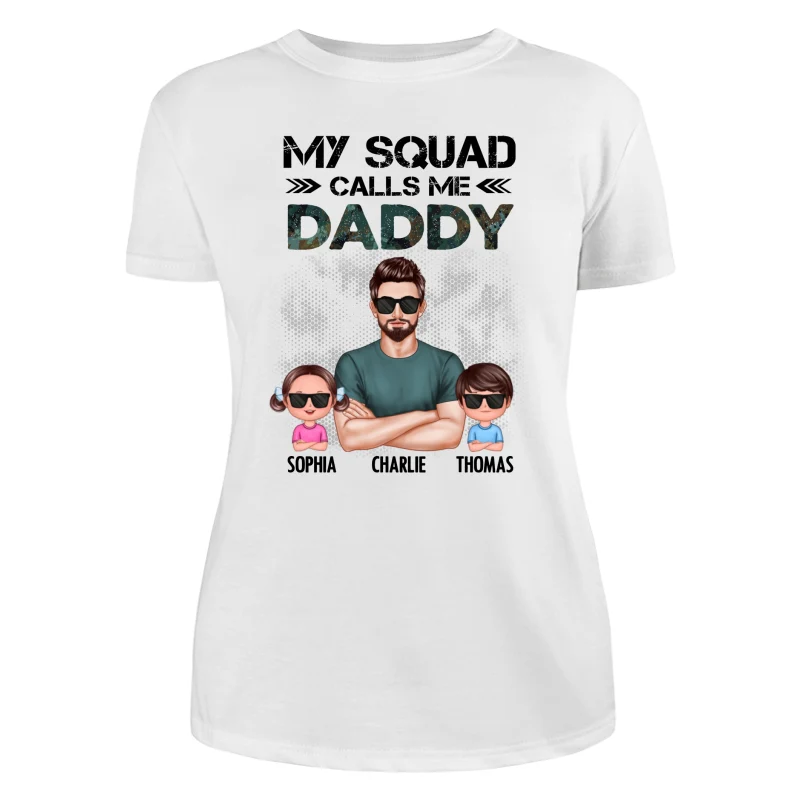 My Squad Calls Me Dad Grandpa Cool Man & Doll Kids Personalized Shirt - Image 9
