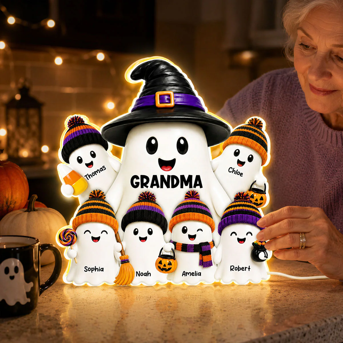 Mysterical Grandma's Boo Crew - Personalized Light Box - Halloween Decoration For Grandma - Image 6