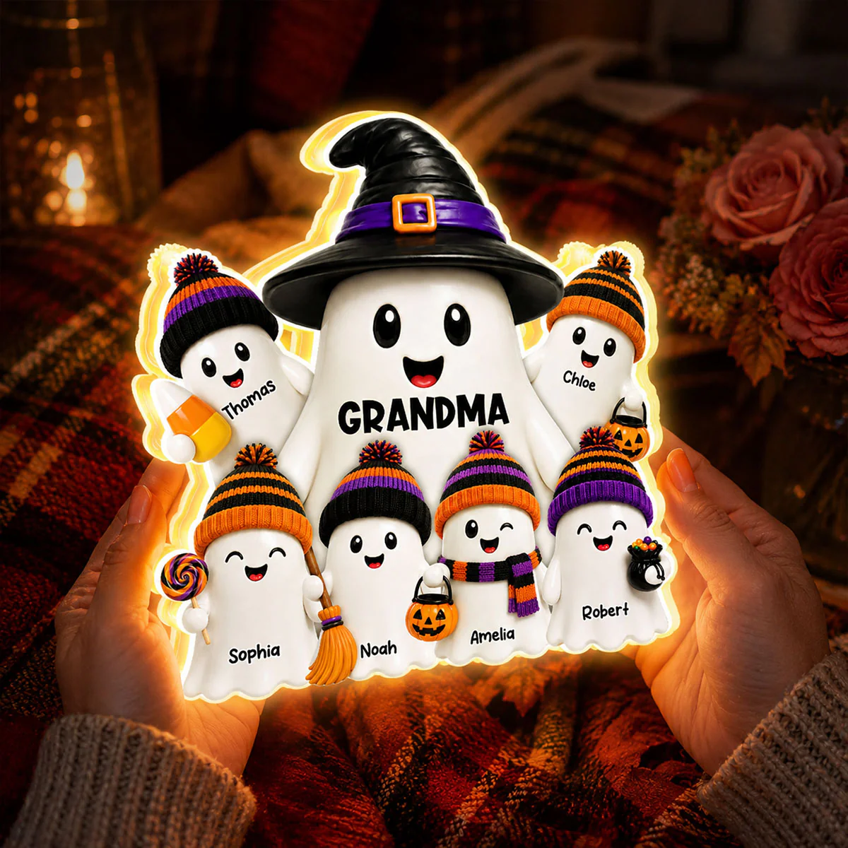 Mysterical Grandma's Boo Crew - Personalized Light Box - Halloween Decoration For Grandma - Image 8