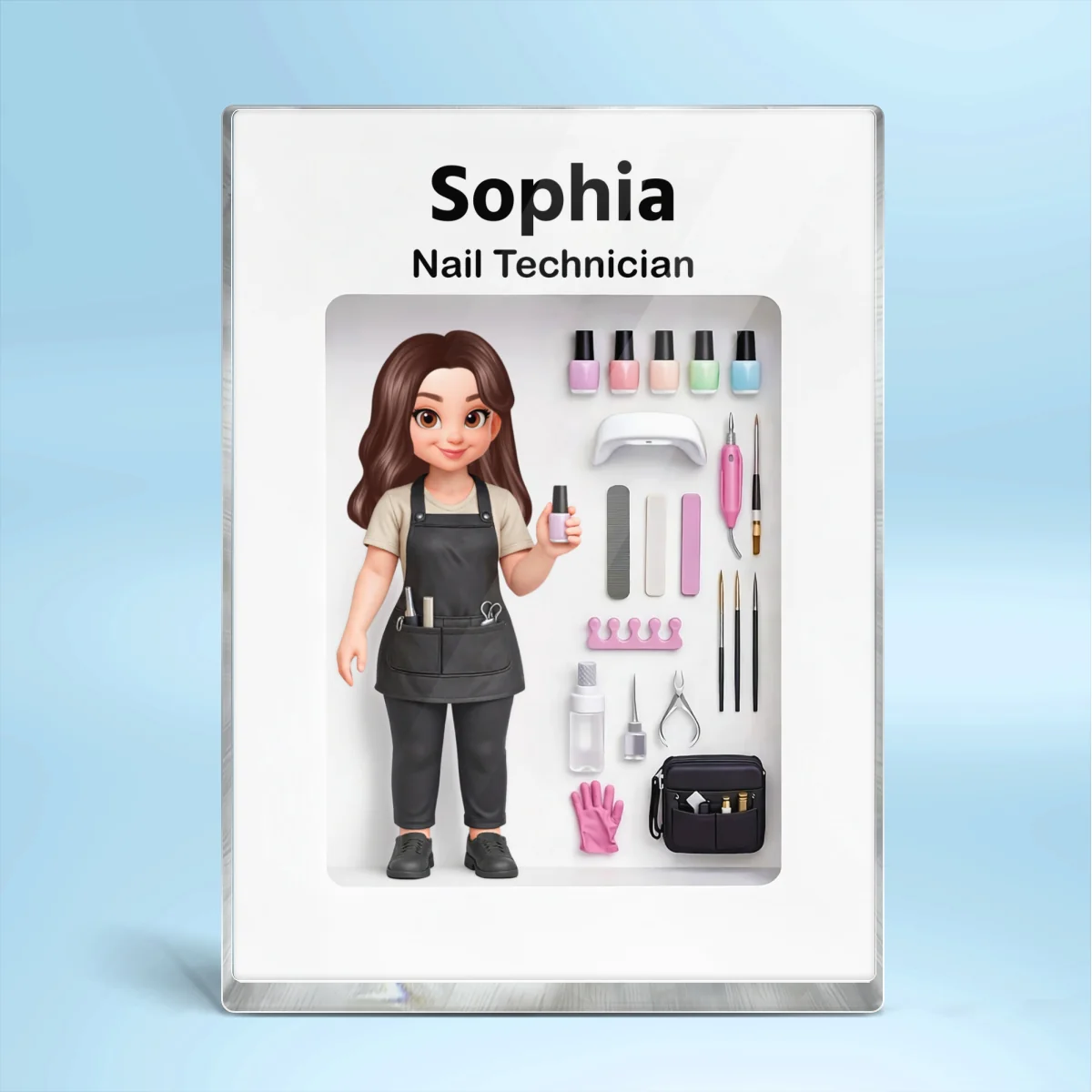 Nail Technician 3D Action Figure - Personalized Acrylic Block Plaque - Gift for Nail Technician - Image 9
