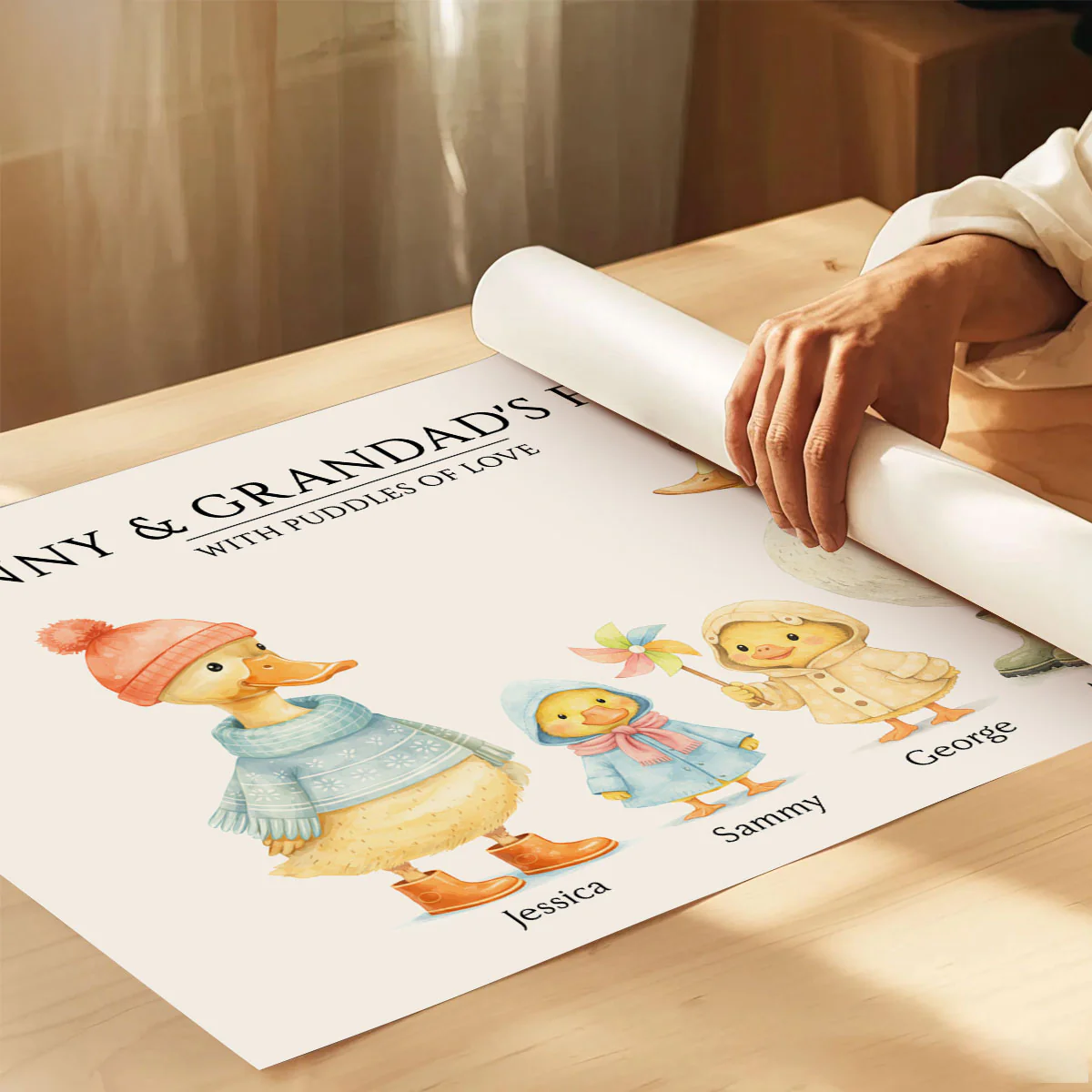 Nanny & Granddad's Flock with Puddles of Love - Personalised Poster - Gift for Grandparents - Image 10