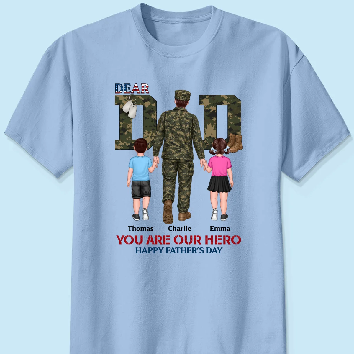 Nation Flag Army Dad You Are Our Hero - Personalized Shirt - Father's Day Gift For Dad, Husband - Image 11
