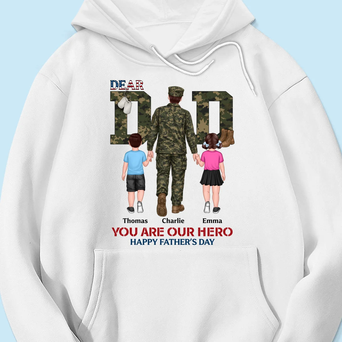 Nation Flag Army Dad You Are Our Hero - Personalized Shirt - Father's Day Gift For Dad, Husband - Image 16