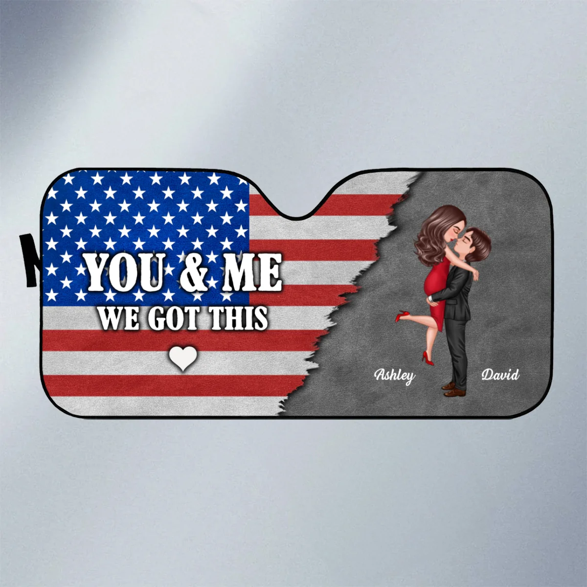 Nation Flag Couple We Got This Personalized Car Sunshade, Anniversary Gift For Him, Gift For Her - Image 8