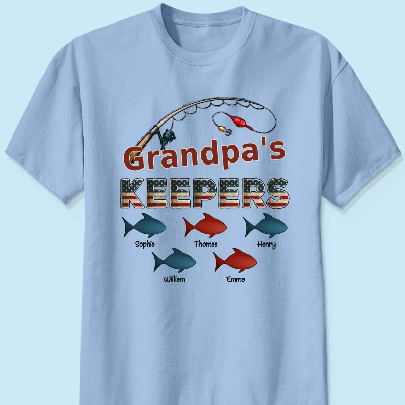 Nation Flag Grandpa's Keepers Fishing 4th Of July Personalized Shirt - Image 11