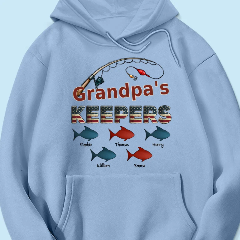 Nation Flag Grandpa's Keepers Fishing 4th Of July Personalized Shirt - Image 20
