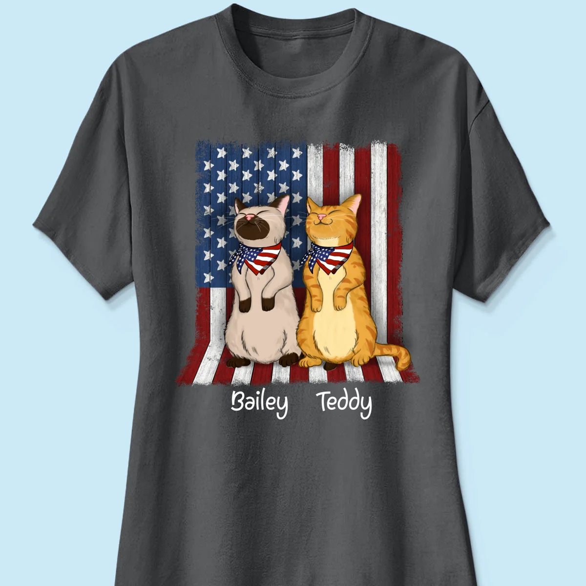 Nation Flag Standing Cat 4th Of July Independence Day Personalized Shirt - Image 12