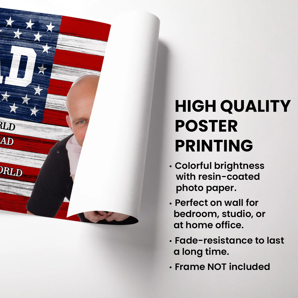 Nation Flag To Me You Are The World Photo Inserted Personalized Poster, Gift For Dad, For Husband - Image 3