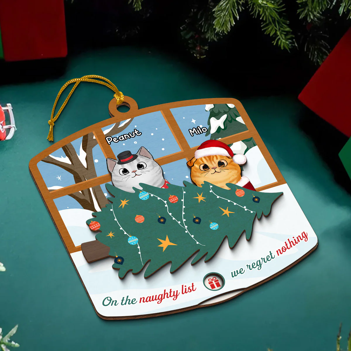 Naughty Cats Fallen Christmas Tree Personalized Countdown Ornament, Christmas Gift For Cat Owners, Cat Lovers - Image 4