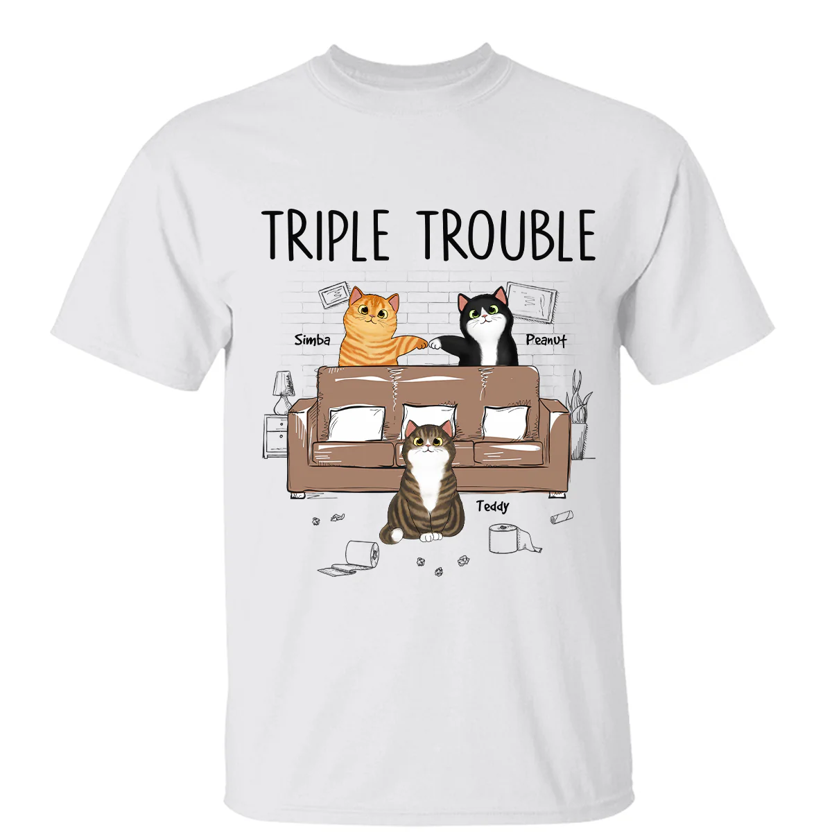 Naughty Flfuffy Cats Personalized Shirt