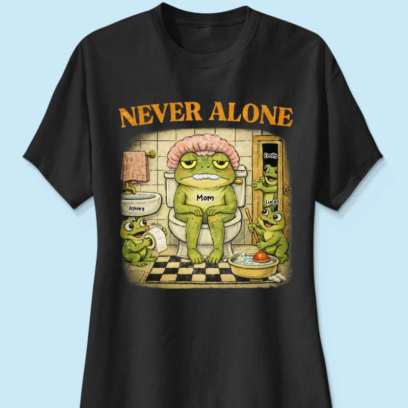 Never Alone Retro Frog - Personalized Shirt - Funny Mother's Day Gift for Mom, Wife, Mom Humor - Image 27