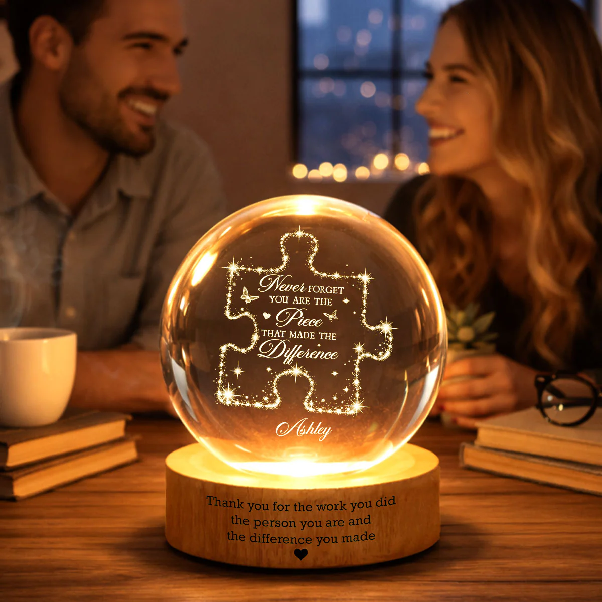 Never Forget The Difference You Make - Personalized Crystal Ball LED Night Light - Thank You Gift for Coworkers, Appreciation Gift, Gift For Teacher, Employee Leaving Gift, Gifts for Mentor - Image 5