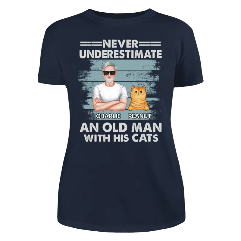 Never Underestimate An Old Man With His Cats Drizzle Personalized Shirt - Image 10