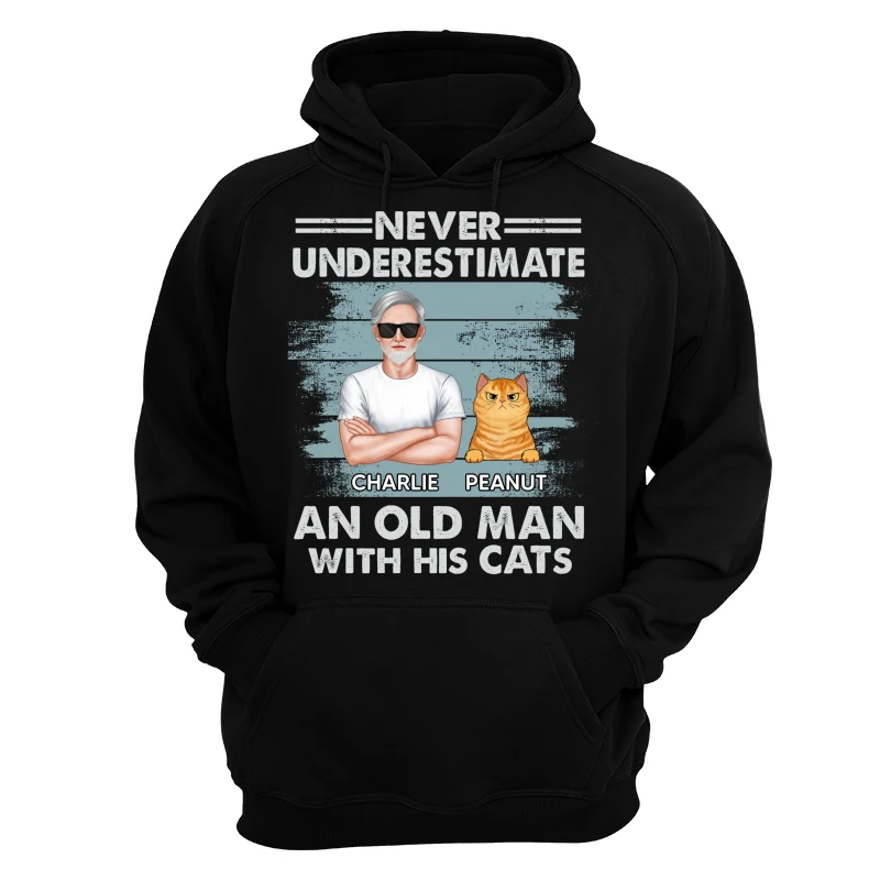 Never Underestimate An Old Man With His Cats Drizzle Personalized Shirt - Image 12