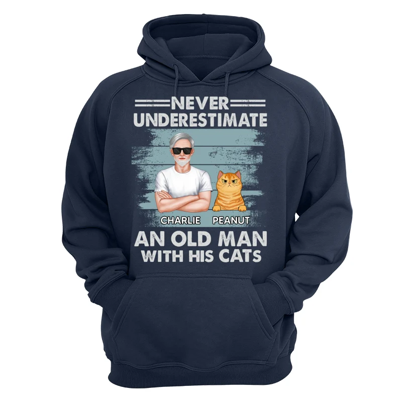 Never Underestimate An Old Man With His Cats Drizzle Personalized Shirt - Image 13