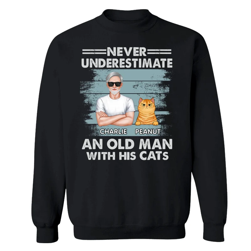 Never Underestimate An Old Man With His Cats Drizzle Personalized Shirt - Image 15