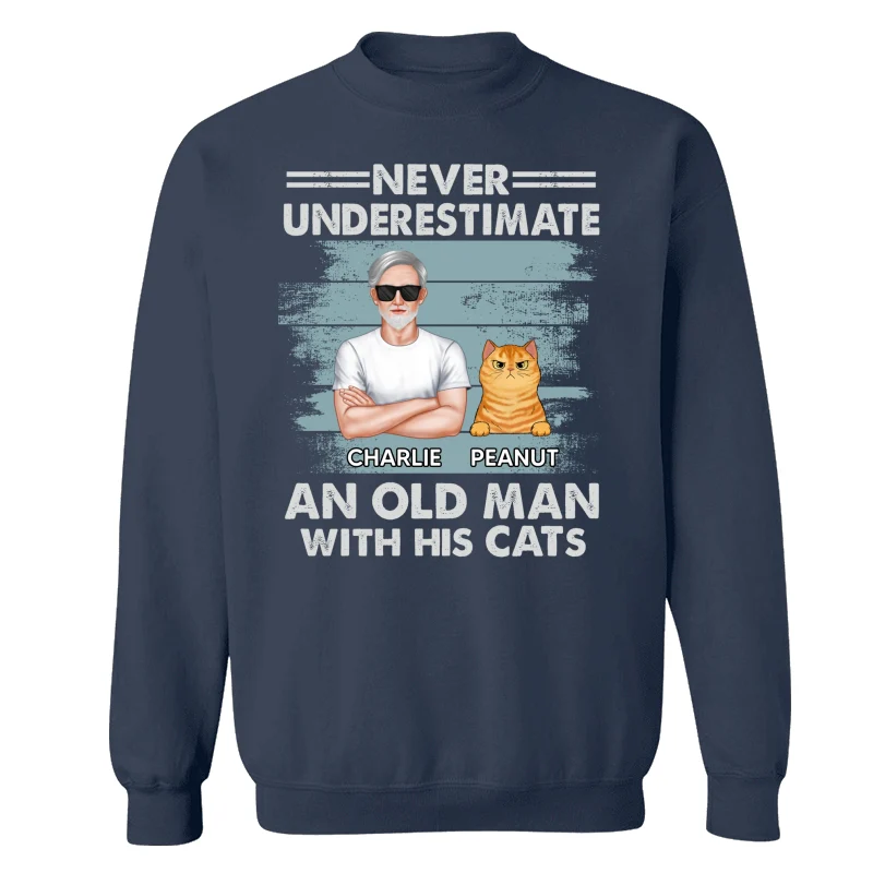 Never Underestimate An Old Man With His Cats Drizzle Personalized Shirt - Image 16