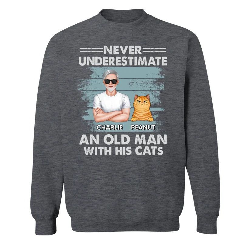 Never Underestimate An Old Man With His Cats Drizzle Personalized Shirt - Image 17