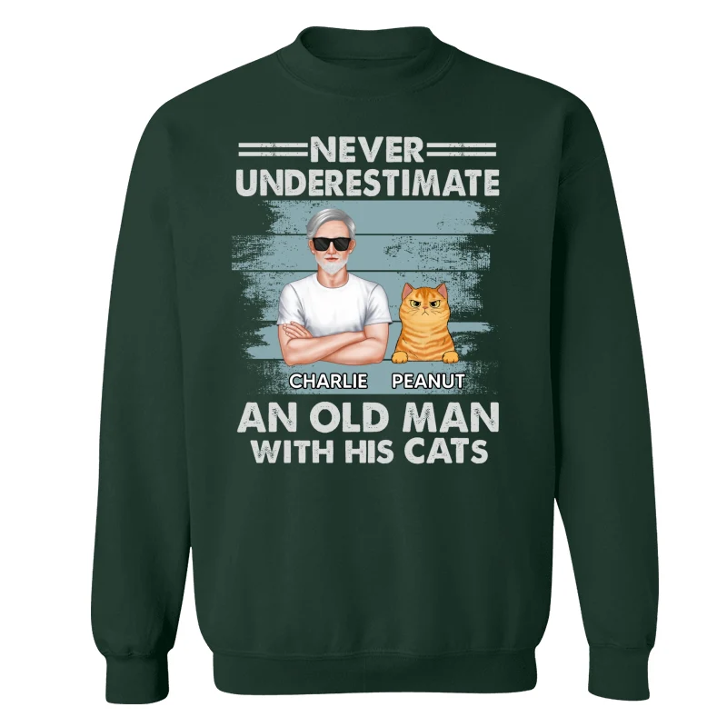 Never Underestimate An Old Man With His Cats Drizzle Personalized Shirt - Image 18