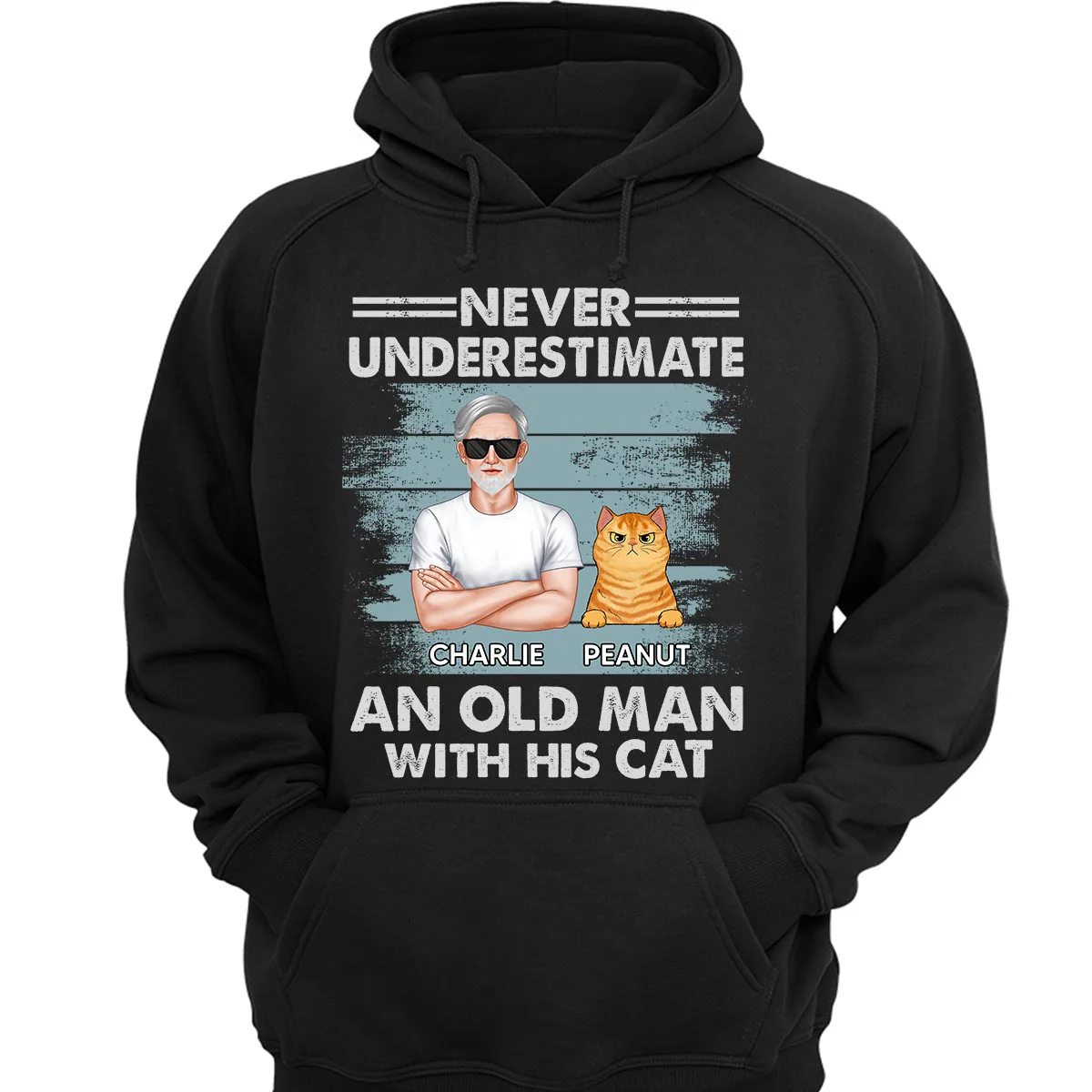Never Underestimate An Old Man With His Cats Drizzle Personalized Shirt - Image 3