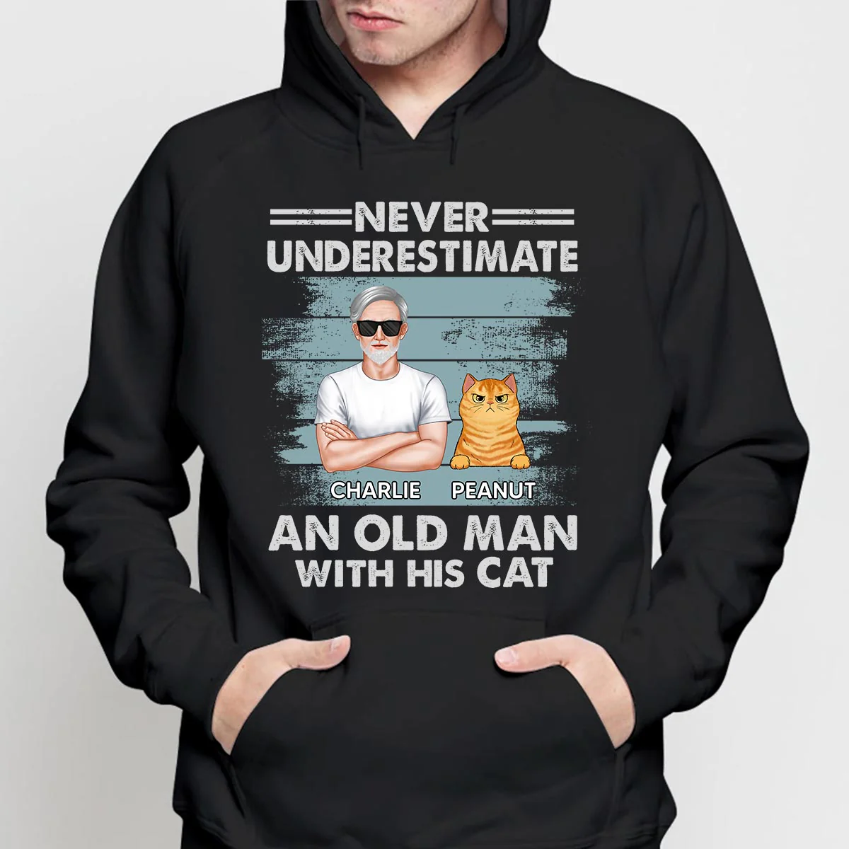 Never Underestimate An Old Man With His Cats Drizzle Personalized Shirt - Image 4